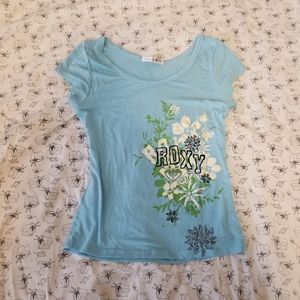 (Sold) Baby blue "Roxy" baby tee